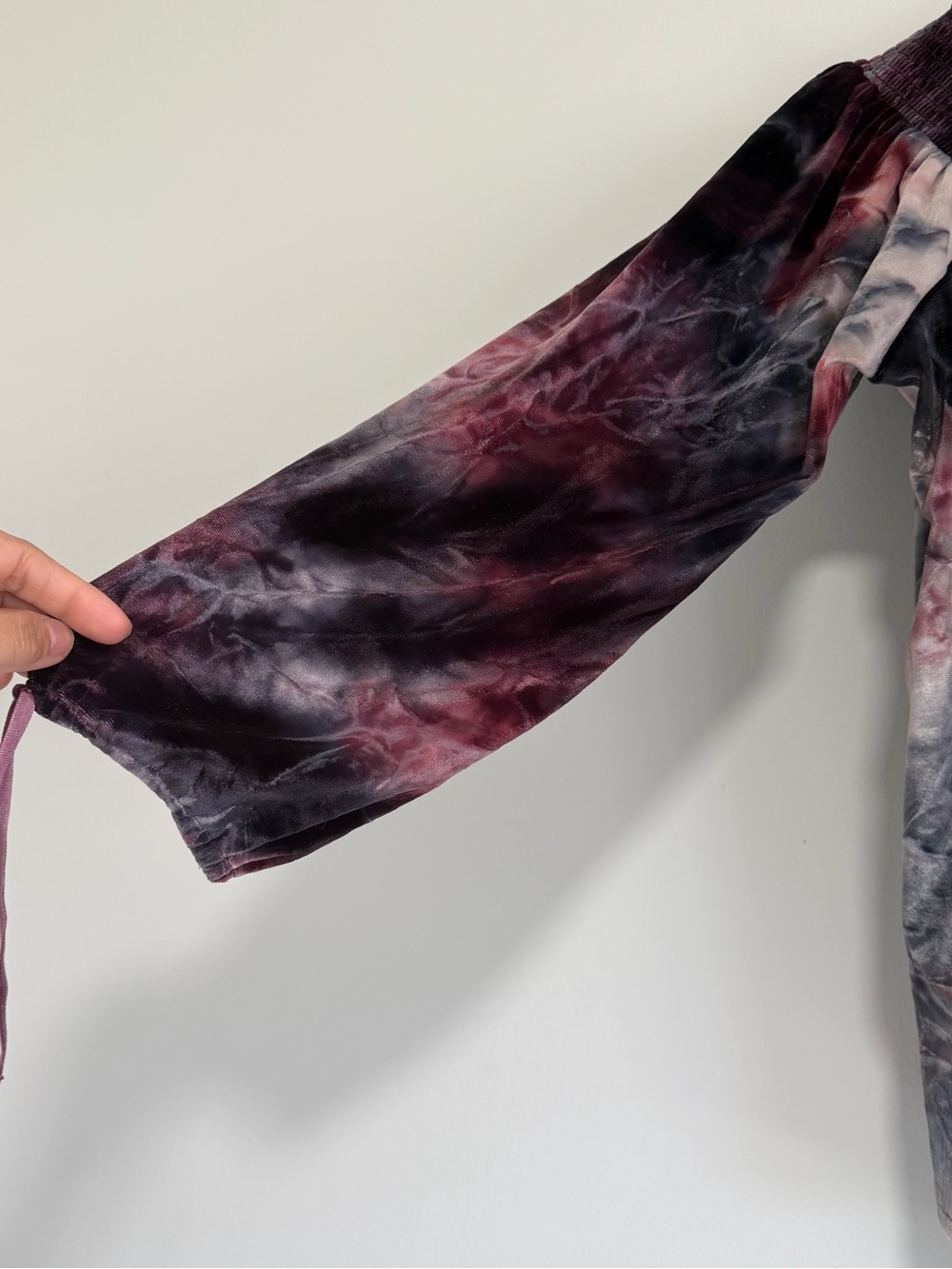 American Eagle Velvet Tie Dye Off-The-Shoulder Blouse - Size M - Picture 3 of 6